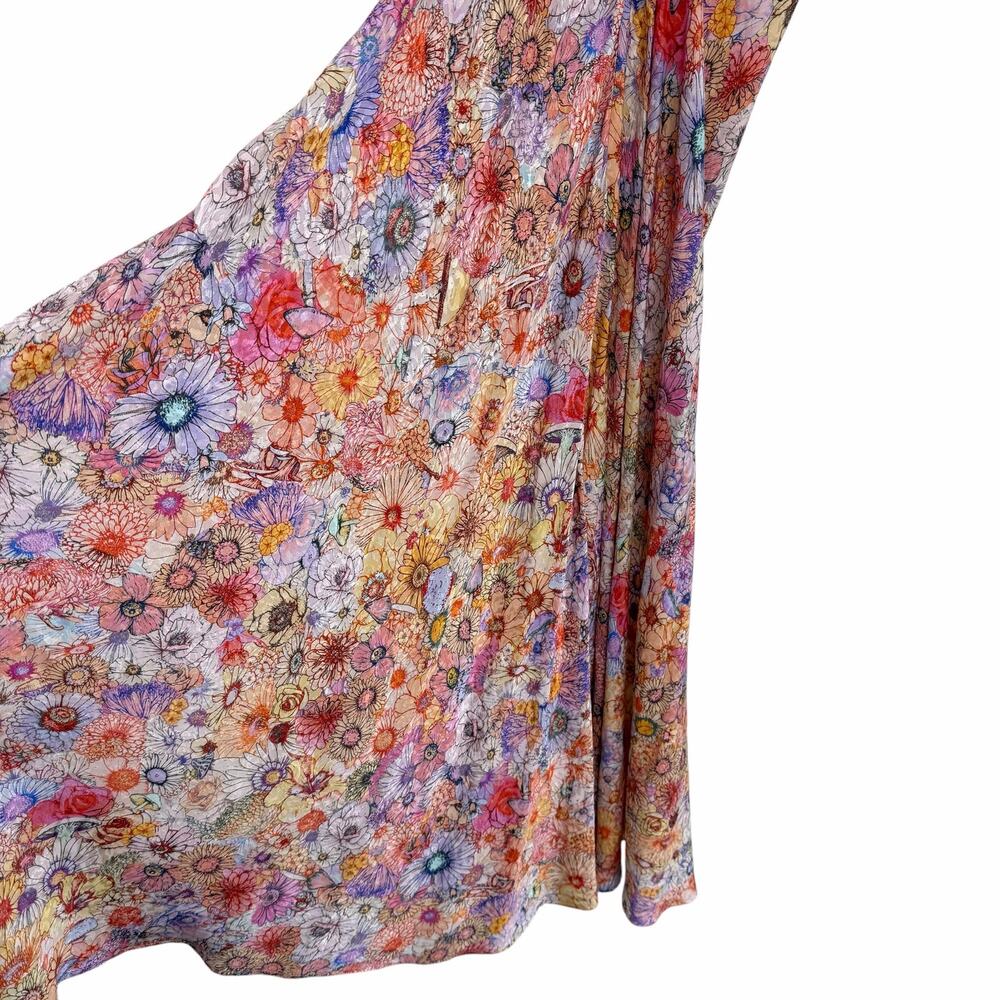 Johnny Was Eva Maxi Dress Pink Floral Studded Neckline Womens Small - Picture 8 of 8